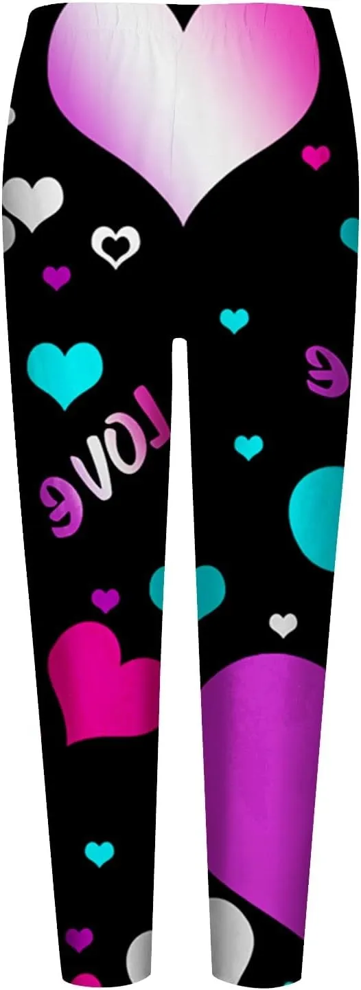 Leggings for Women Tall Length Plus Size Valentine's Day Heart Leggings Workout Pants Plus Size