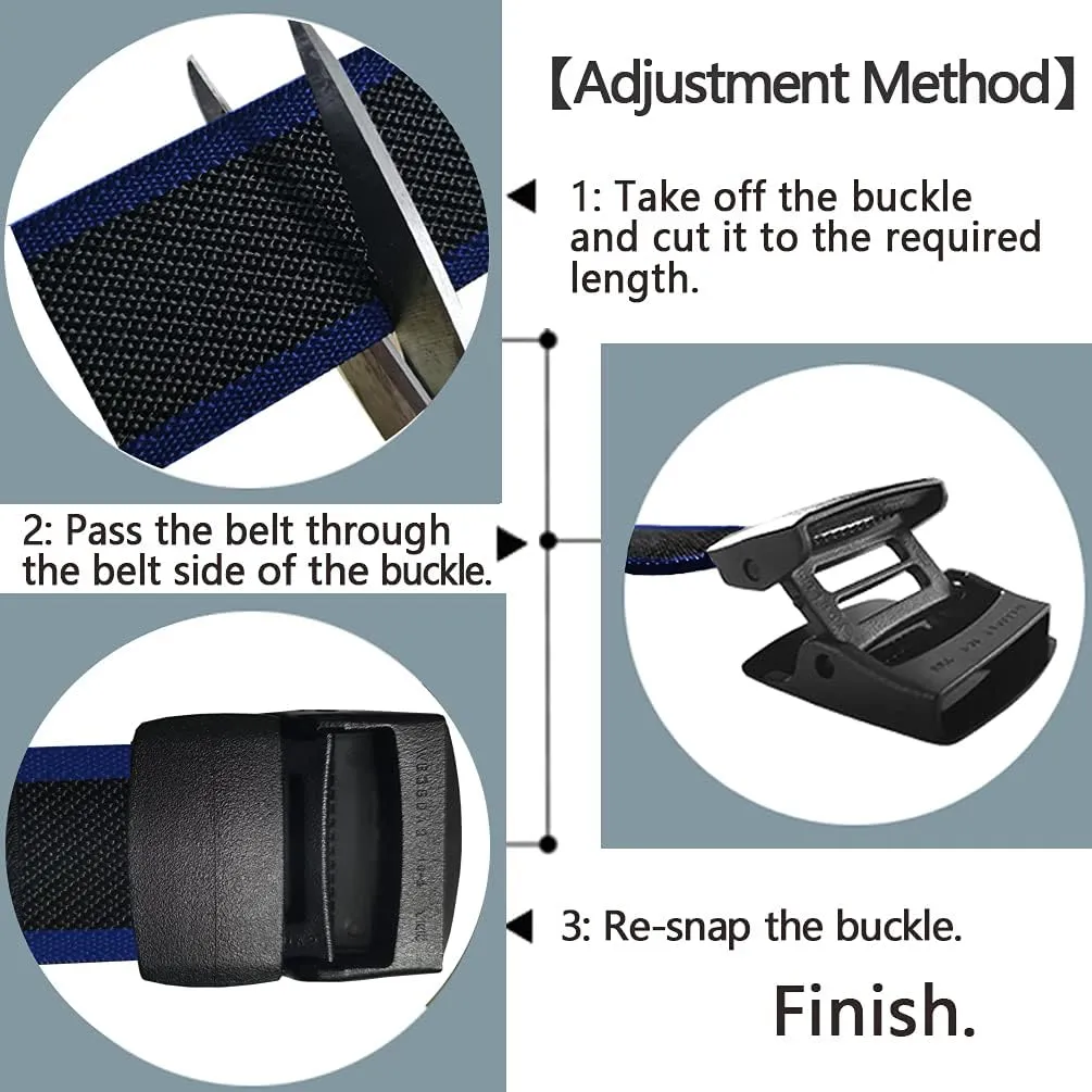 LionVII Elastic Belts Men - Stretch Canvas Belt Durable Plastic Buckle for Work Travel - Adjustable Trim to Fit 28-45" Waist