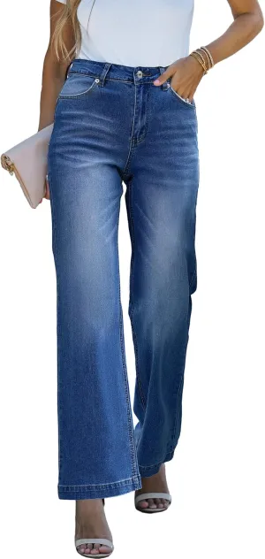 luvamia Wide Leg Jeans for Women Distressed Baggy High Waisted 90s Jeans Stretchy Denim Pants Trendy