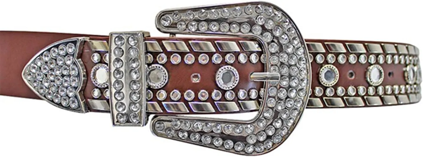 Luxury Divas Rhinestone Studded Western Belt For Women
