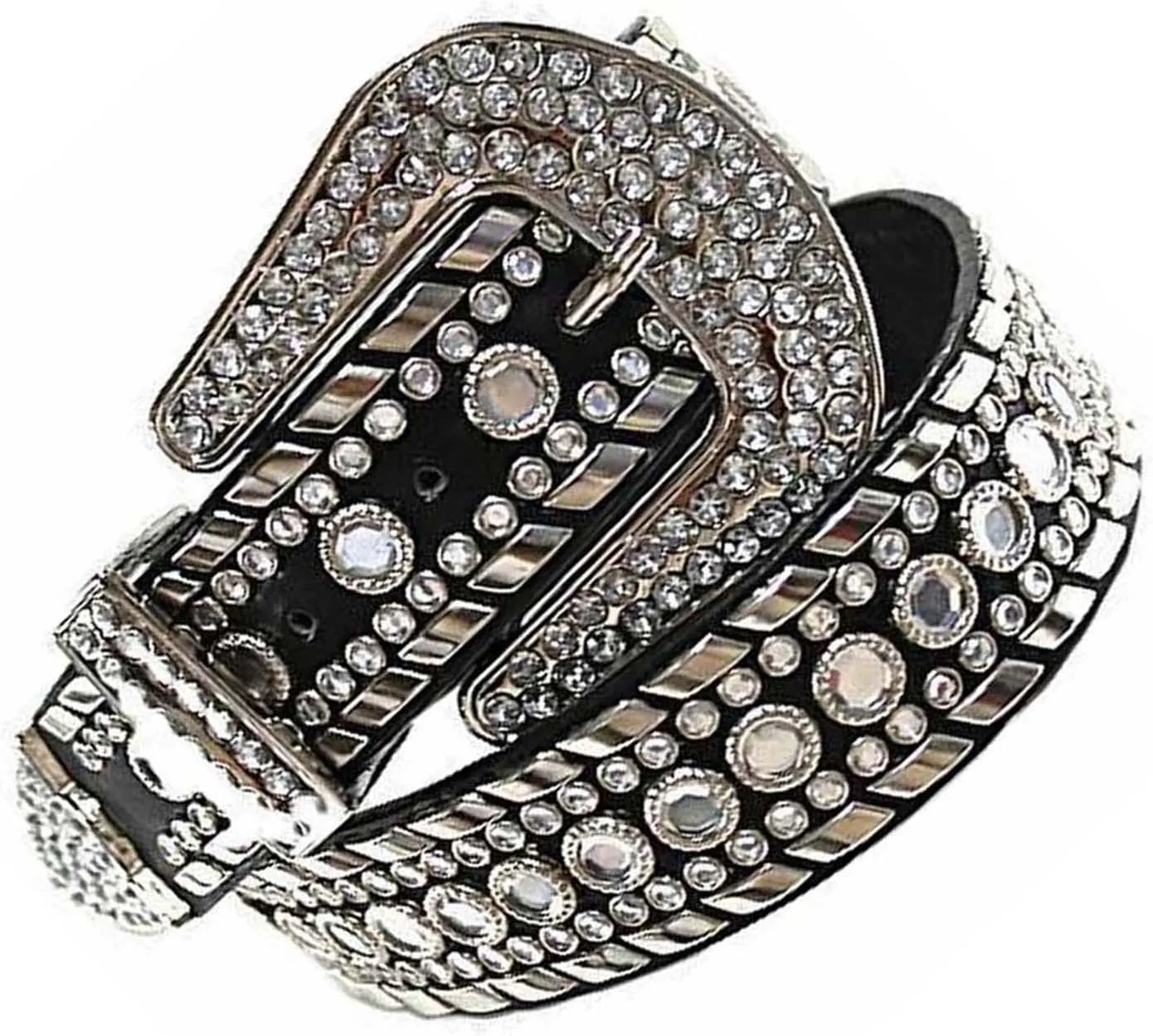 Luxury Divas Rhinestone Studded Western Belt For Women