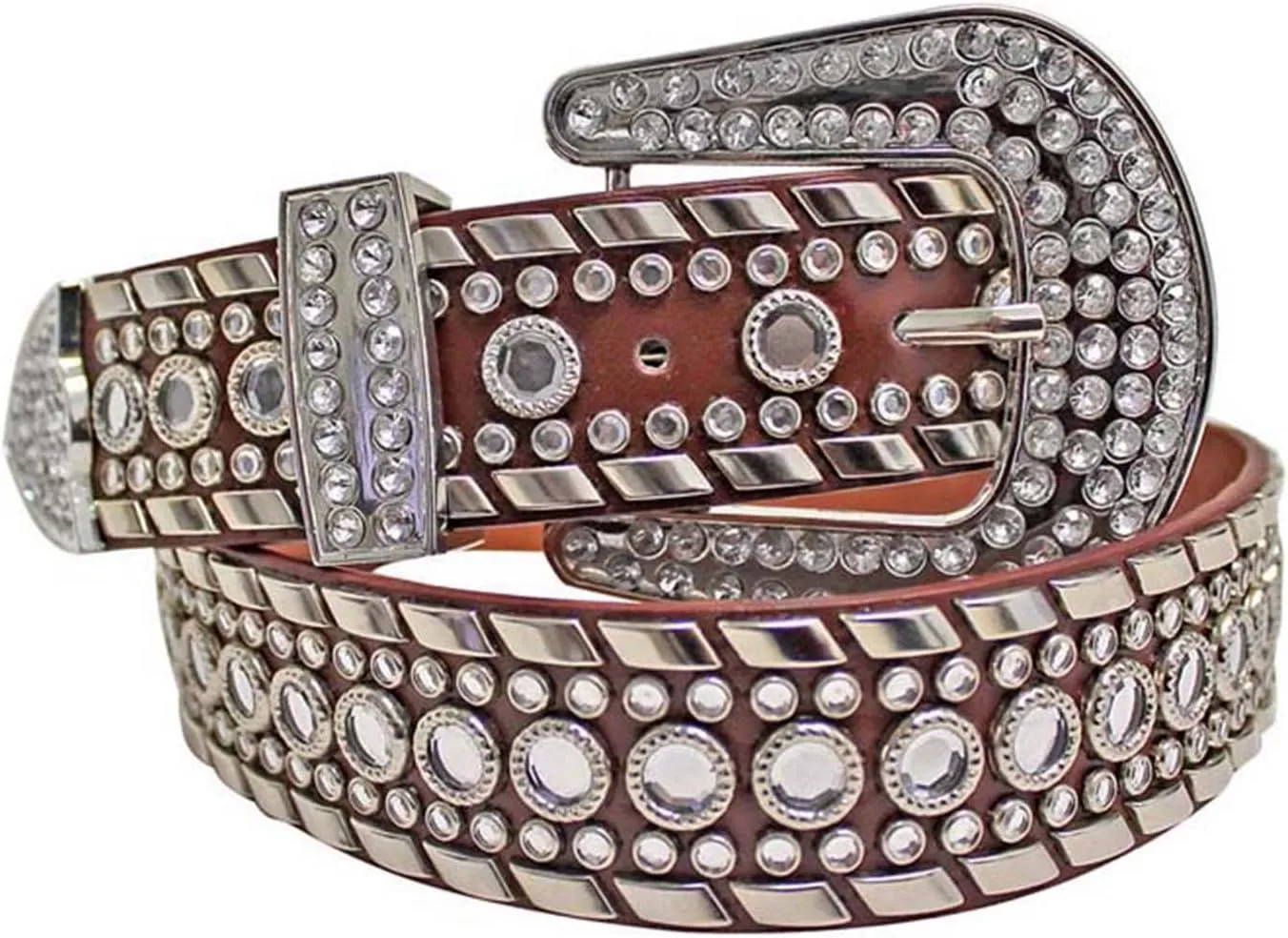 Luxury Divas Rhinestone Studded Western Belt For Women