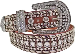Luxury Divas Rhinestone Studded Western Belt For Women