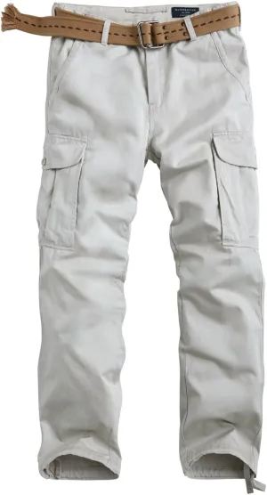 Match Mens Casual Outdoors Active Wild Cargo Pants Trousers(W36,6536 Light Apricot)