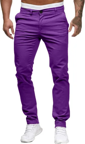 Men Chinos Joggers Pants Straight Fit Canvas Work Pant Elastic Waist Drawstring Flex Tapered Pant with Multi Pockets