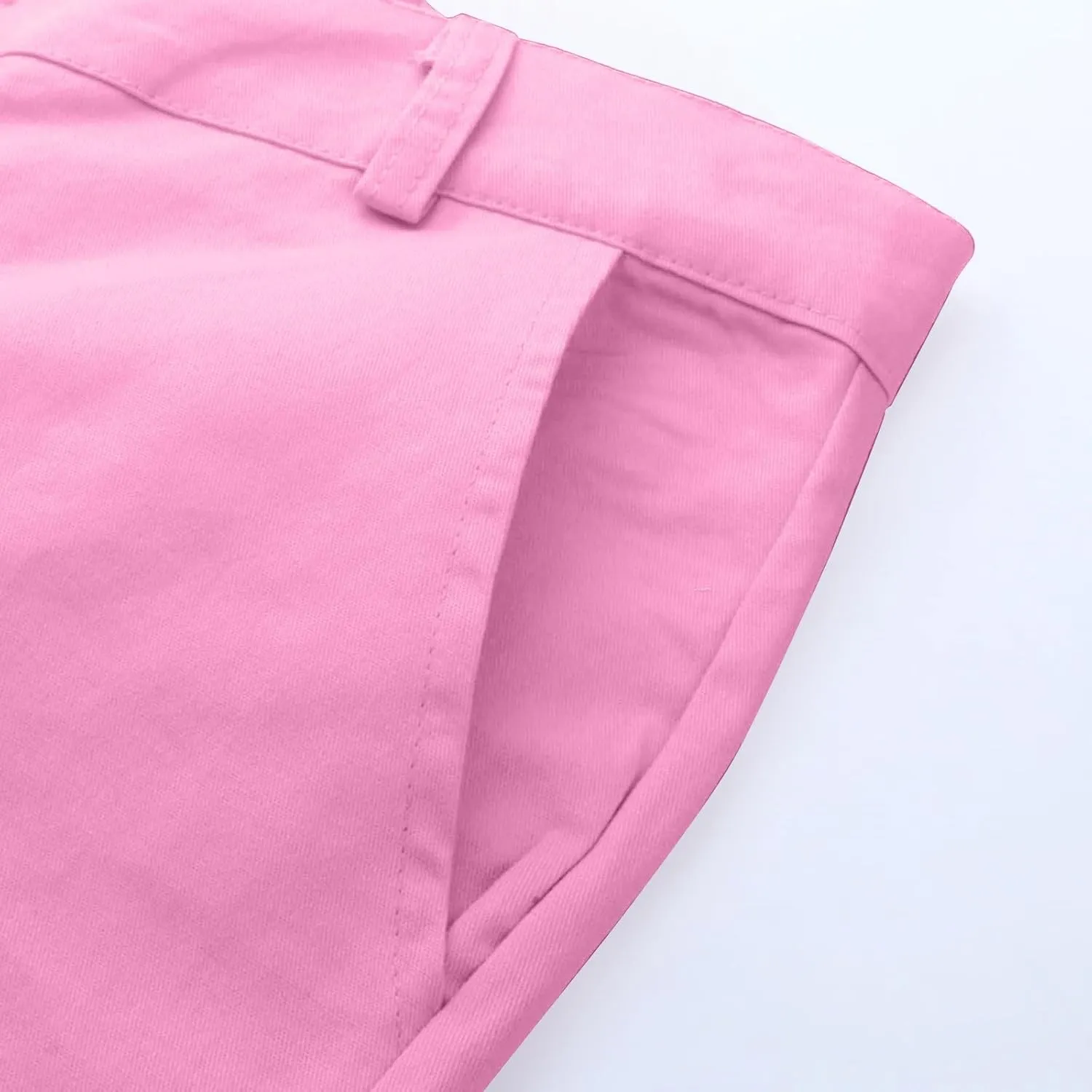 Men Chinos Joggers Pants Straight Fit Canvas Work Pant Elastic Waist Drawstring Flex Tapered Pant with Multi Pockets