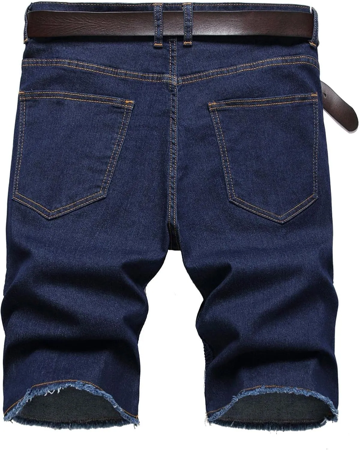 Men Jean Shorts Comfort Flex Stretch Ripped Denim Shorts Summer Casual Fashion Micro Elastic Zipper Open Shorts