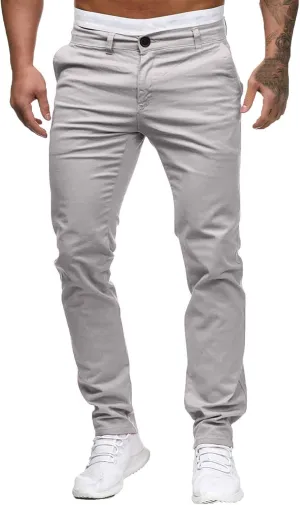 Men Joggers Pants Twill Straight Fit Canvas Work Pant Elastic Waist Drawstring Flex Tapered Pant with Multi Pockets
