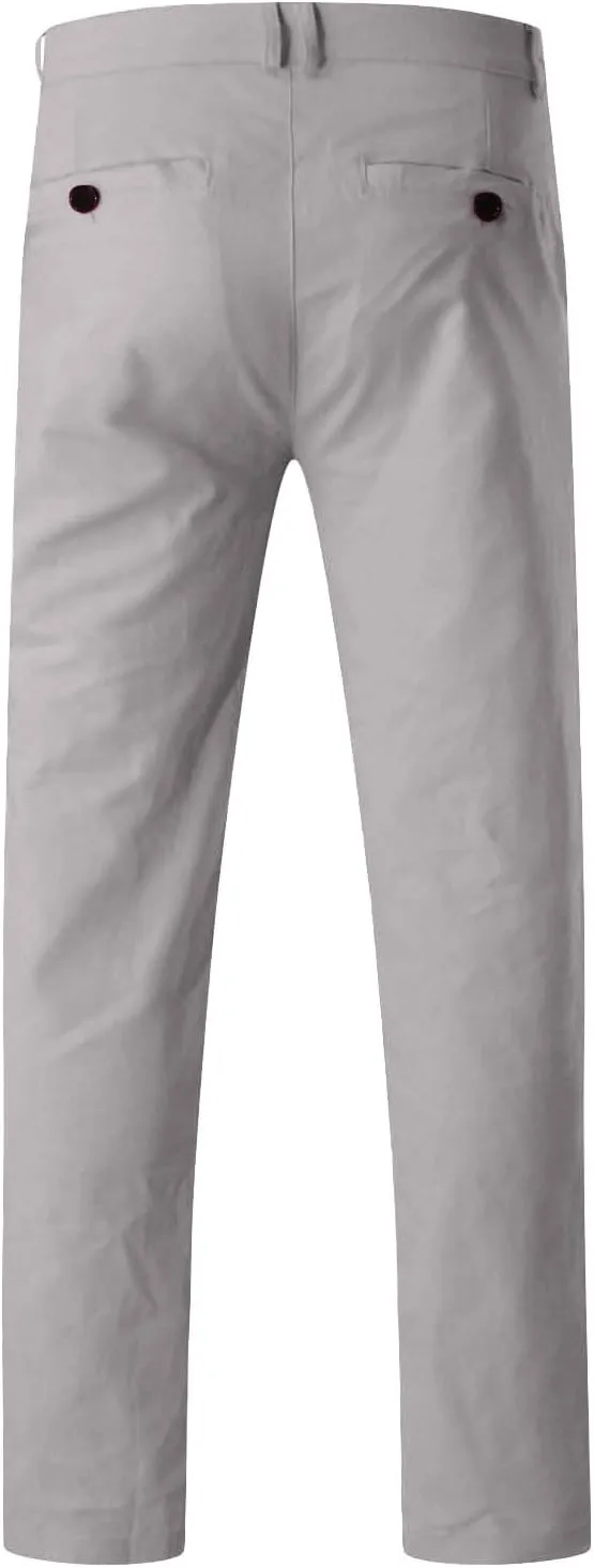 Men Joggers Pants Twill Straight Fit Canvas Work Pant Elastic Waist Drawstring Flex Tapered Pant with Multi Pockets