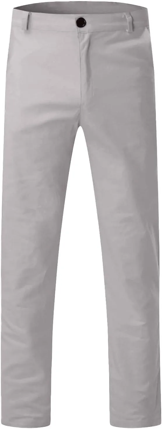 Men Joggers Pants Twill Straight Fit Canvas Work Pant Elastic Waist Drawstring Flex Tapered Pant with Multi Pockets