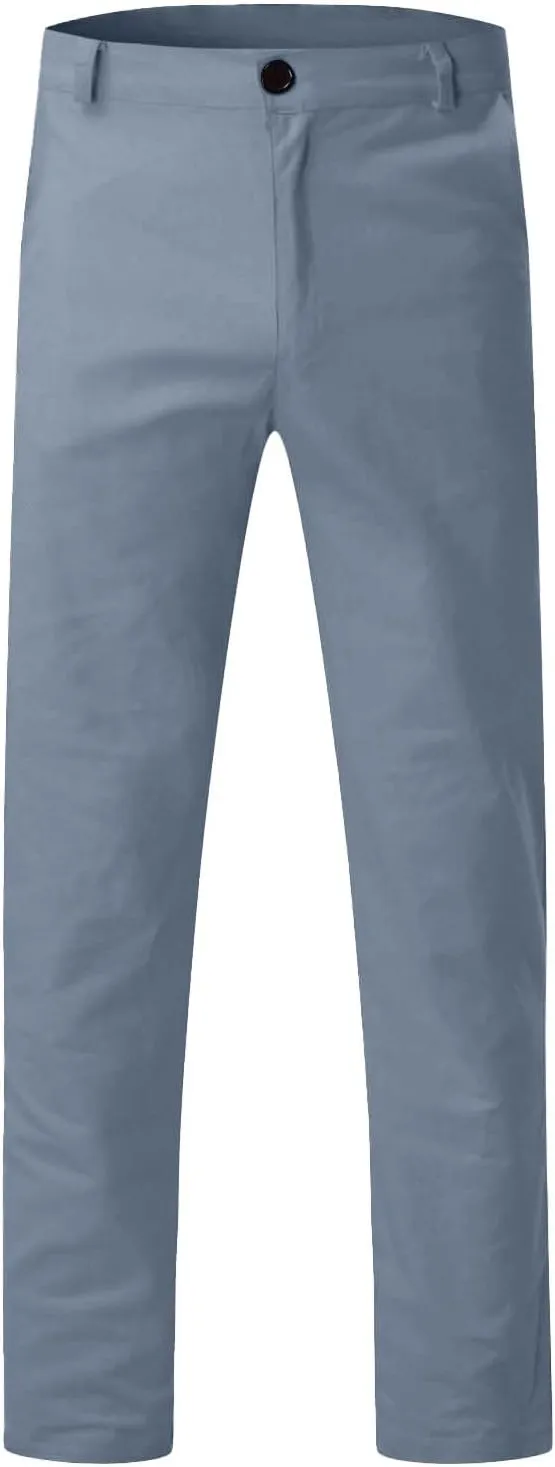 Men Joggers Pants Twill Straight Fit Canvas Work Pant Elastic Waist Drawstring Flex Tapered Pant with Multi Pockets