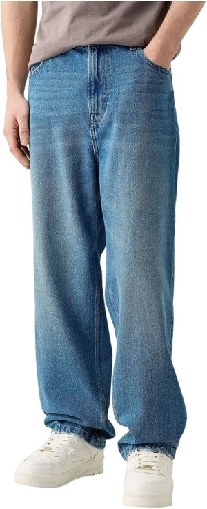 Men's Baggy Jeans Y2k Straight Leg Denim Pants Relaxed Fit Jean Gothic Vintage Casual Hip Hop Streetwear Pant Trouser