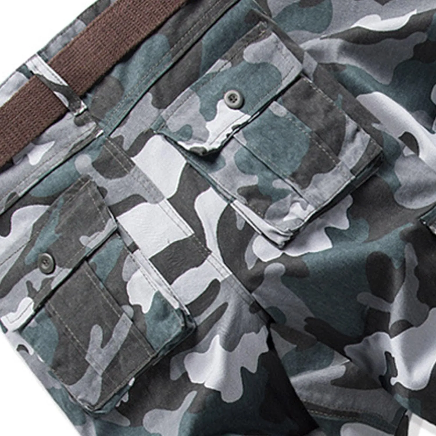 Men's Camo Cargo Pants Trousers Hiking Pants 8 Pocket Plain Comfort Breathable Outdoor Daily Work Pants for Hiking