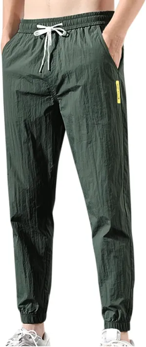 Mens Casual Linen Pants Workout Athletic Joggers Loose and Light Trousers Lightweight Pant Leisure and Daily Wear