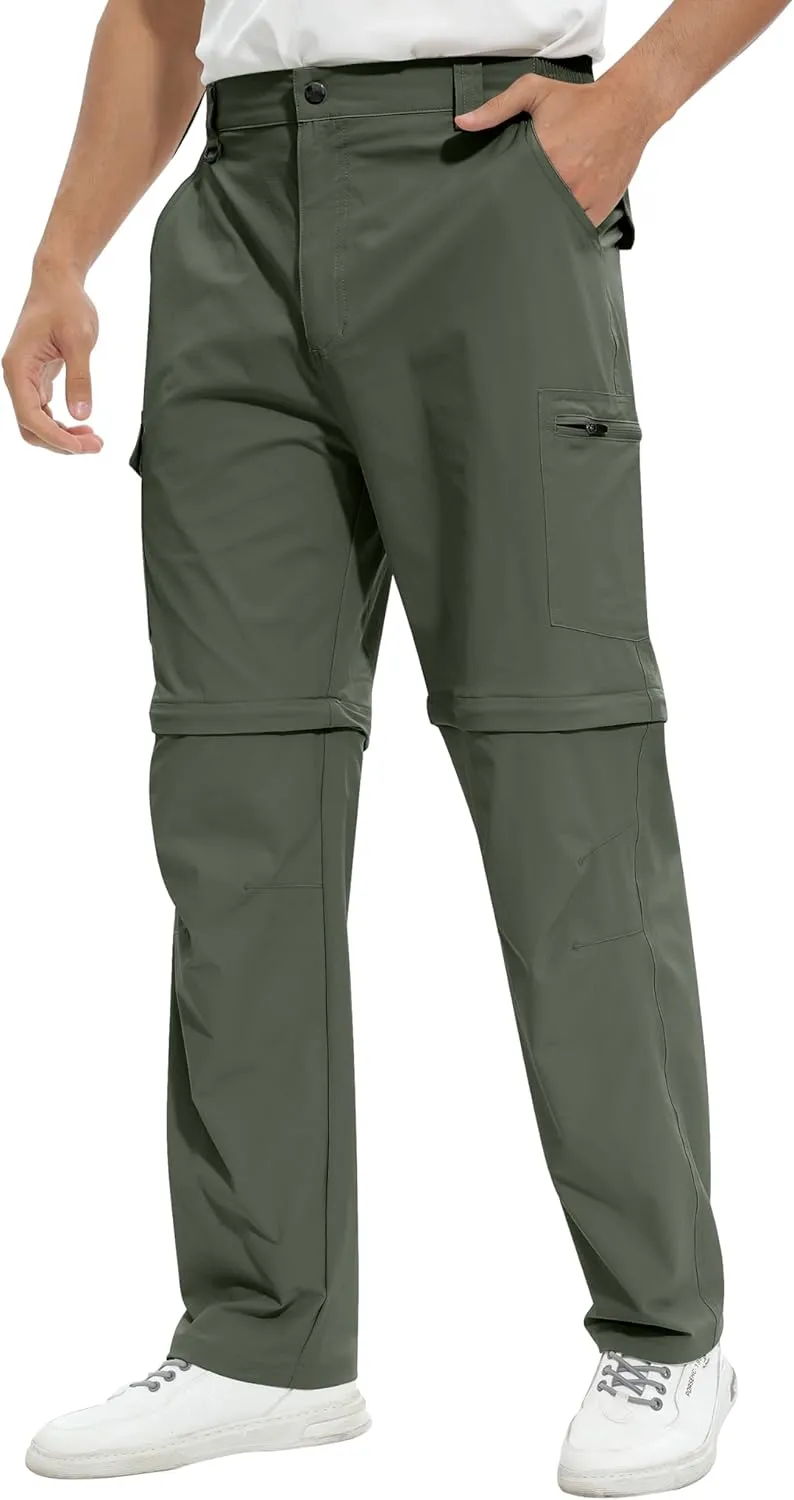 Men's Convertible Hiking Pants Lightweight Quick Dry Zip Off Light Stretch Pants Fishing Camping Outdoor Travel