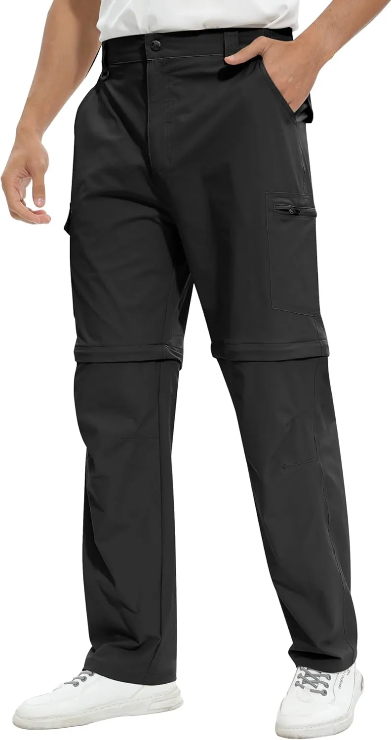 Men's Convertible Hiking Pants Lightweight Quick Dry Zip Off Light Stretch Pants Fishing Camping Outdoor Travel