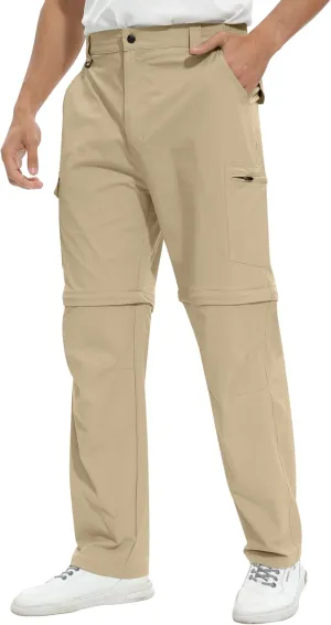 Men's Convertible Hiking Pants Lightweight Quick Dry Zip Off Light Stretch Pants Fishing Camping Outdoor Travel