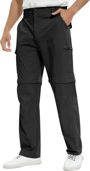 Men's Convertible Hiking Pants Lightweight Quick Dry Zip Off Light Stretch Pants Fishing Camping Outdoor Travel