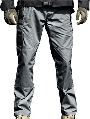Men's Hiking Tactical Pants Lightweight Casual Outdoor Military Combat Cargo Pants Multi Pockets Straight Trousers