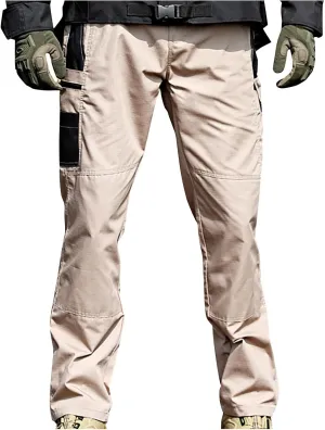 Men's Hiking Tactical Pants Lightweight Casual Outdoor Military Combat Cargo Pants Multi Pockets Straight Trousers