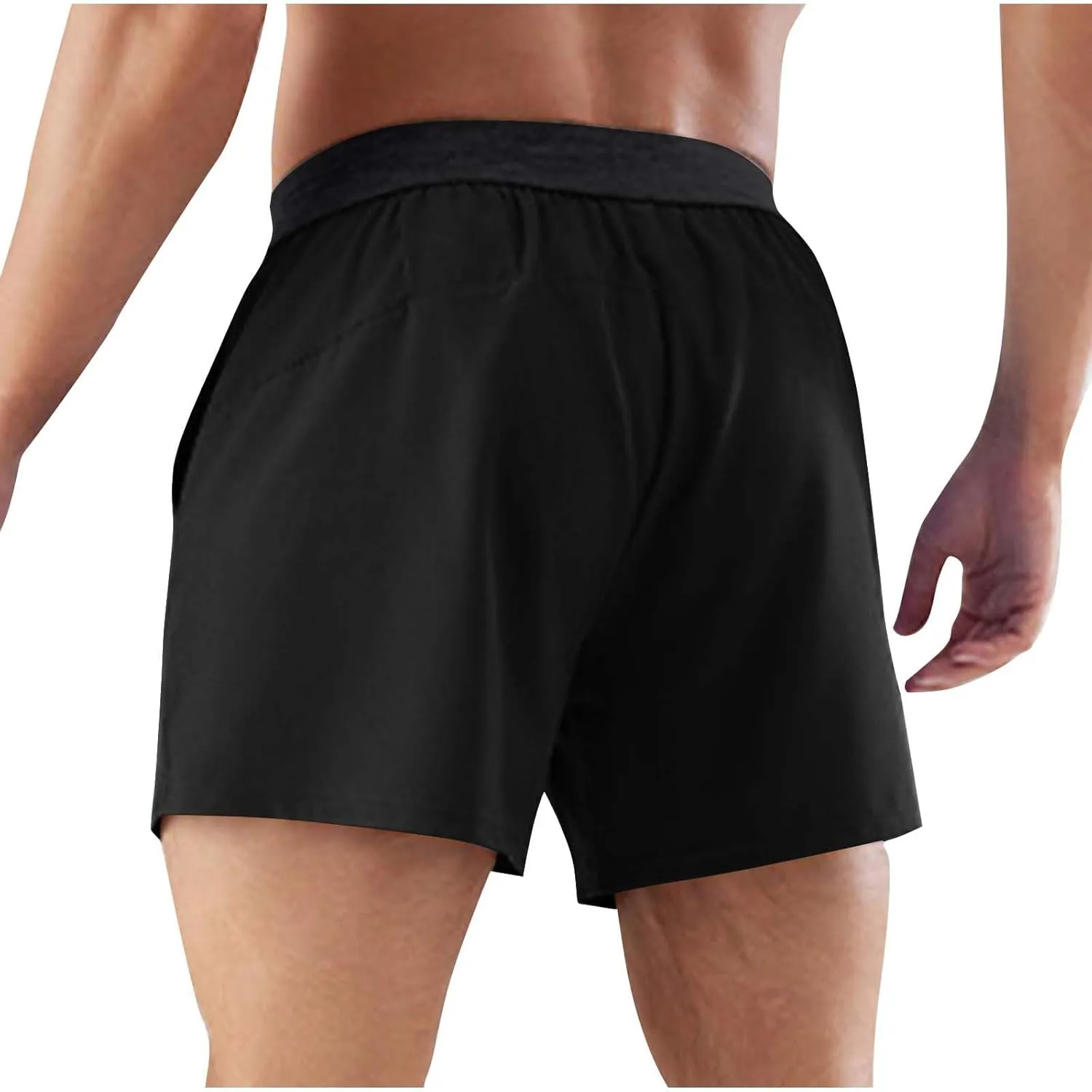 Mens Running Shorts Quick Dry Gym Athletic Workout Shorts Casual Elastic Waist Summer Shorts with Side Pockets