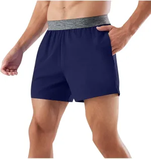 Mens Running Shorts Quick Dry Gym Athletic Workout Shorts Casual Elastic Waist Summer Shorts with Side Pockets
