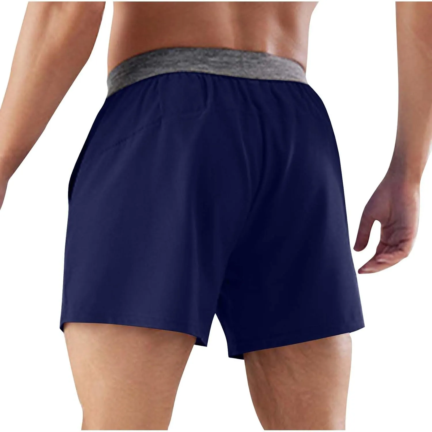 Mens Running Shorts Quick Dry Gym Athletic Workout Shorts Casual Elastic Waist Summer Shorts with Side Pockets
