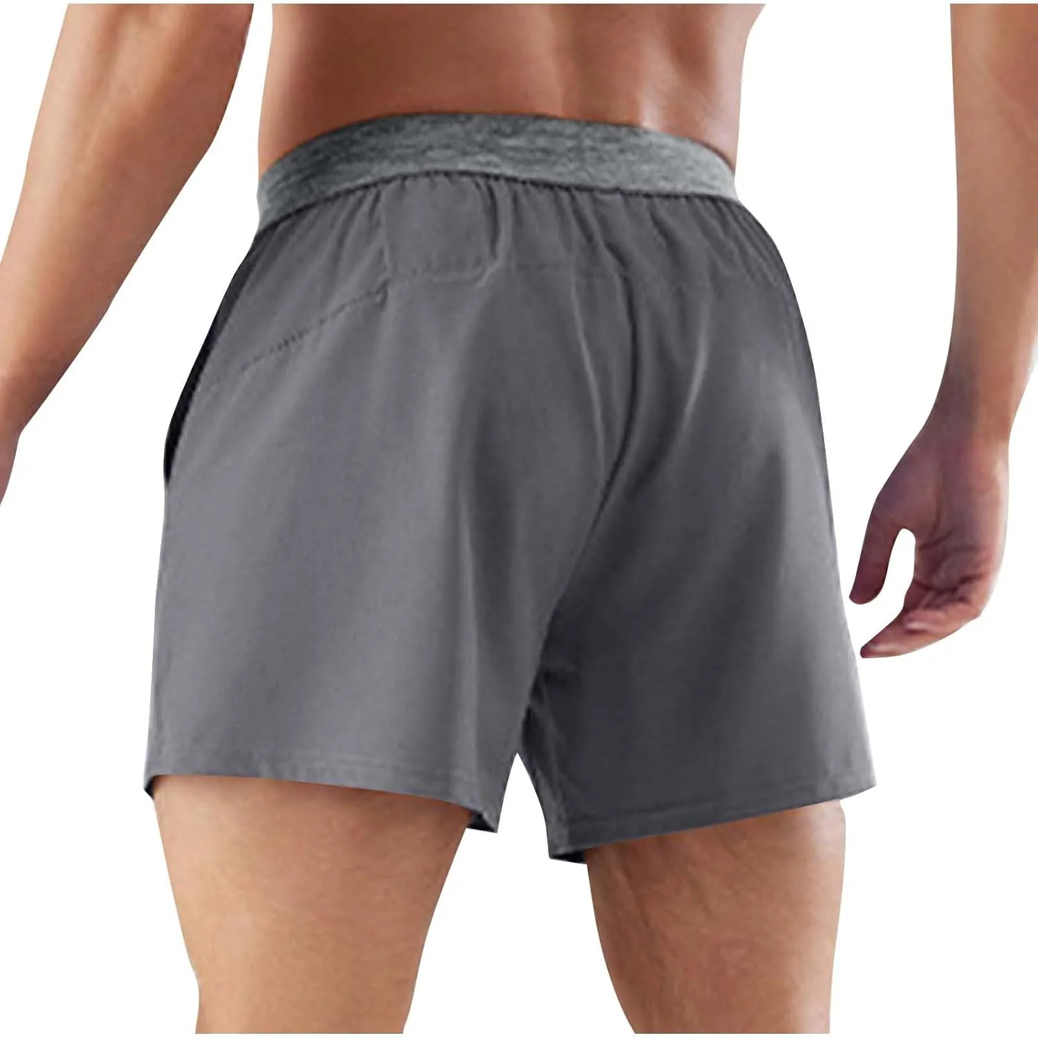 Mens Running Shorts Quick Dry Gym Athletic Workout Shorts Casual Elastic Waist Summer Shorts with Side Pockets