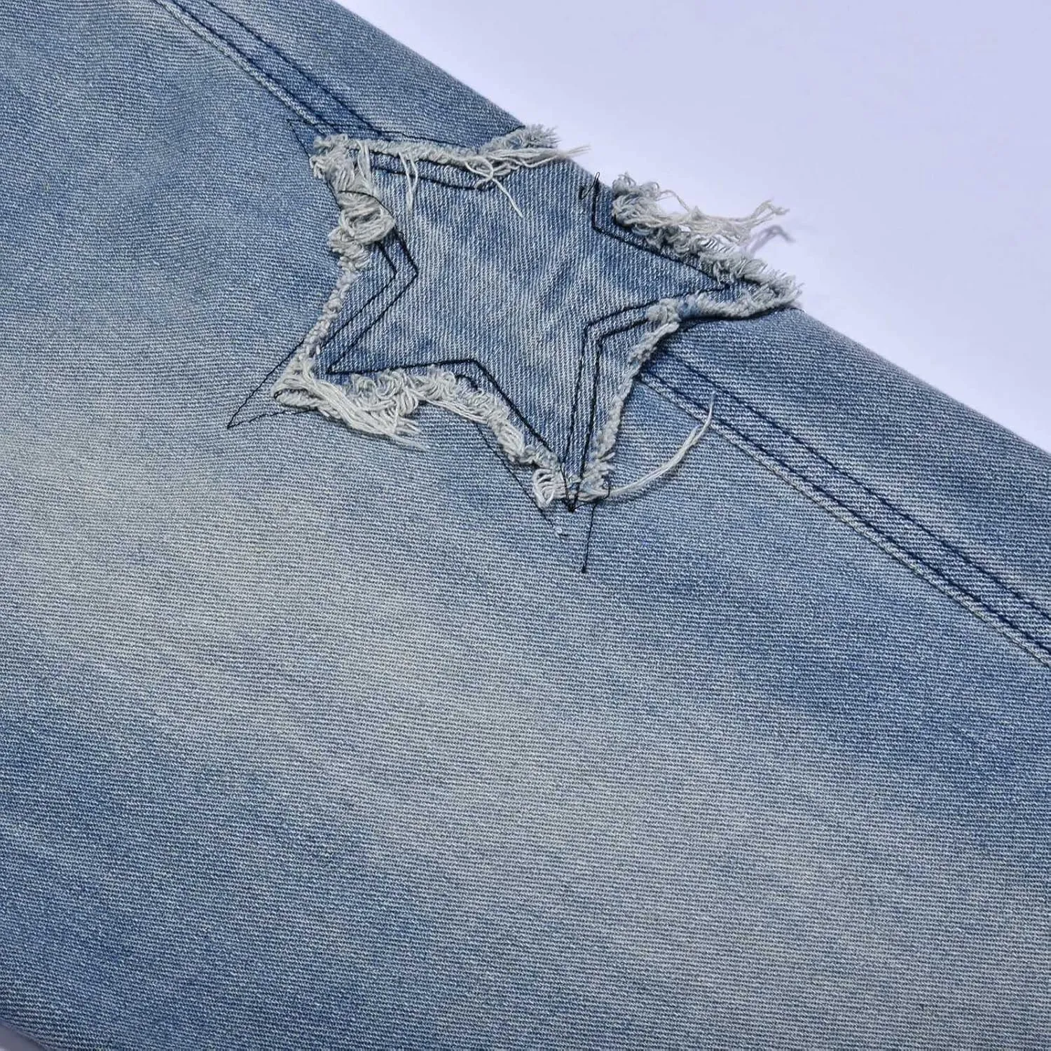 Mens Star Graphic Y2K Baggy Jeans Relaxed Fit Casual Hip Hop Wide Leg Trousers Fashion Loose Denim Pants Streetwear
