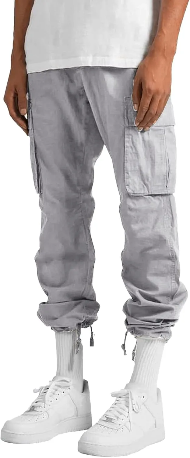 Mens Sweatpants with Pockets Big and Tall 2023 Fleece Cargo Pants for Men Joggers Mens Work Pants Gym Jogging Trousers