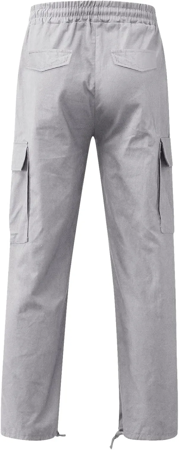 Mens Sweatpants with Pockets Big and Tall 2023 Fleece Cargo Pants for Men Joggers Mens Work Pants Gym Jogging Trousers