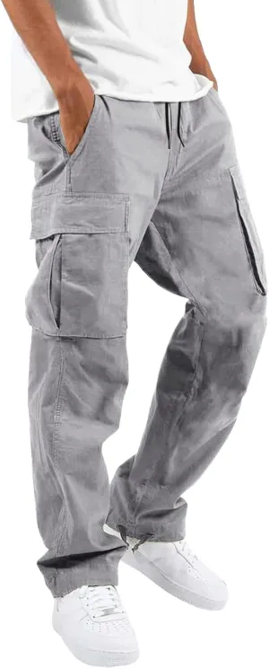 Mens Sweatpants with Pockets Big and Tall 2023 Fleece Cargo Pants for Men Joggers Mens Work Pants Gym Jogging Trousers