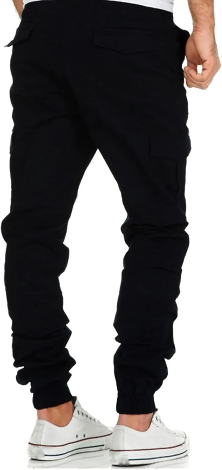 Mens Sweatpants with Pockets Big and Tall Cargo Pants Black Camo Cargo Pants Men All Season Fit Pant Casual All Solid