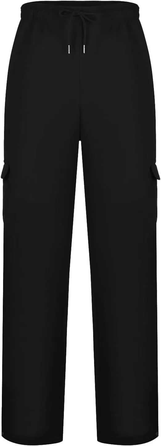 Mens Sweatpants with Pockets Big and Tall Heavyweight Cargo Fleece Sweatpants Stretch Elastic Waist Jogger Baggy Sports