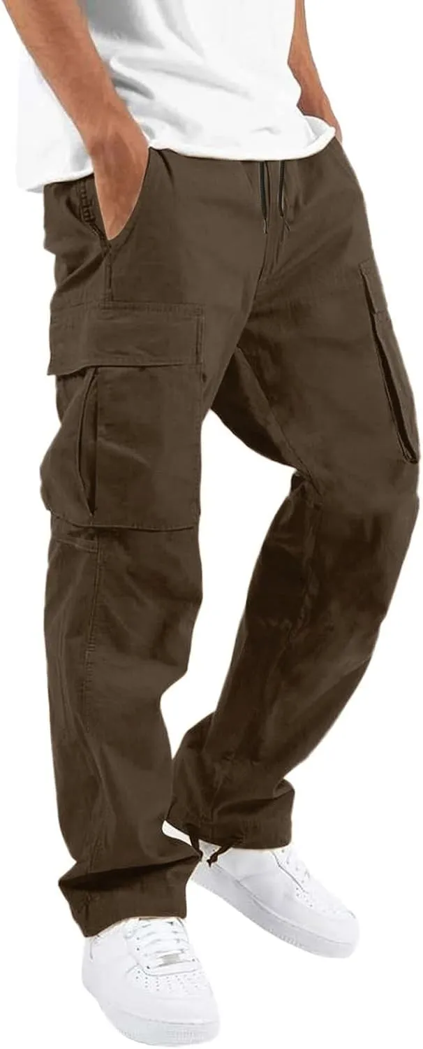 Mens Sweatpants with Pockets Big and Tall Pants Cargo Pants for Men Stretch Men's Regular Fleece Pants Winter Casual