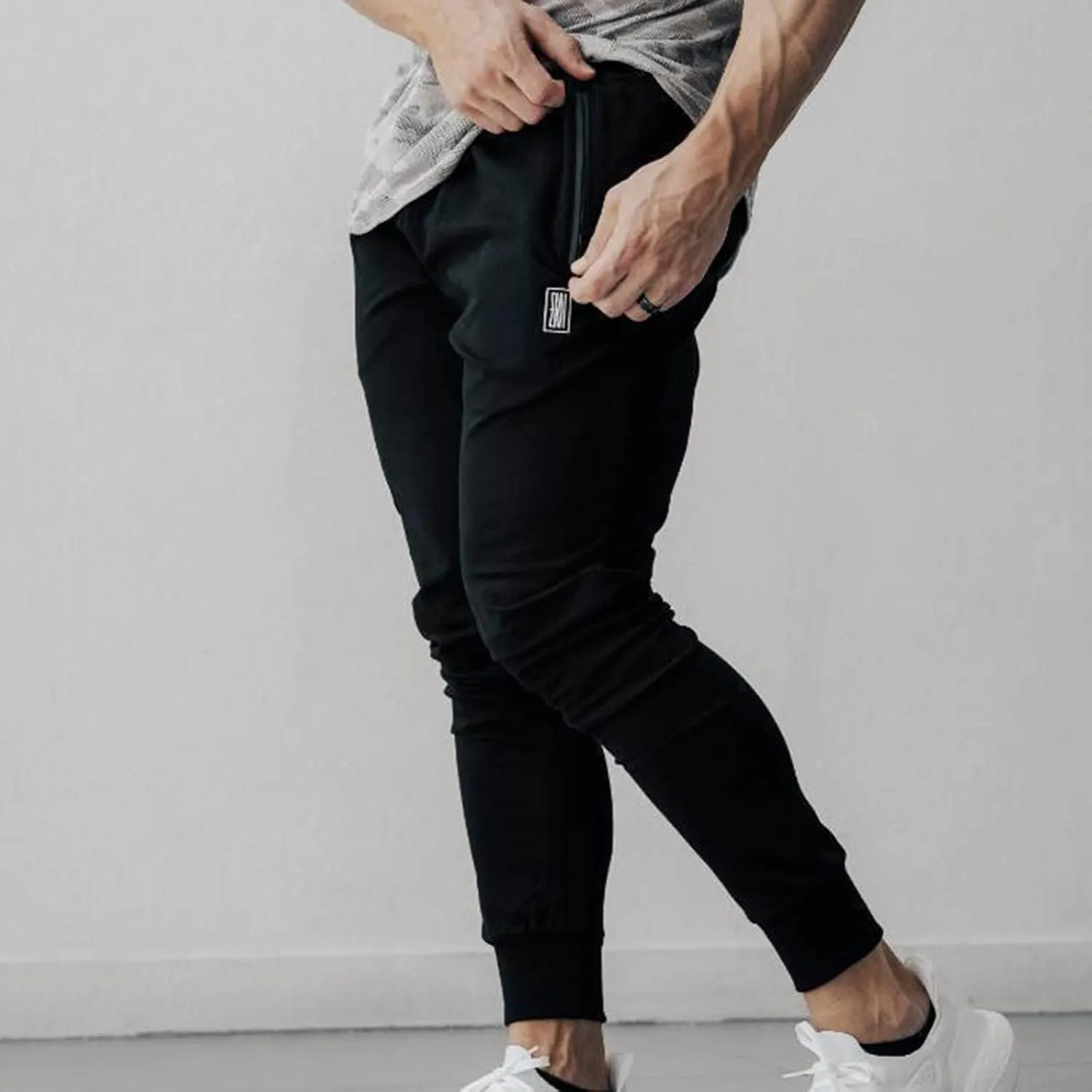 Mens Workout Cargo Sweatpants Athletic Joggers Pants Outdoor Casual Trousers Mens Drawstring Pants Stretch Elastic
