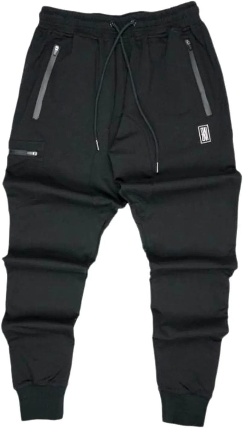 Mens Workout Cargo Sweatpants Athletic Joggers Pants Outdoor Casual Trousers Mens Drawstring Pants Stretch Elastic