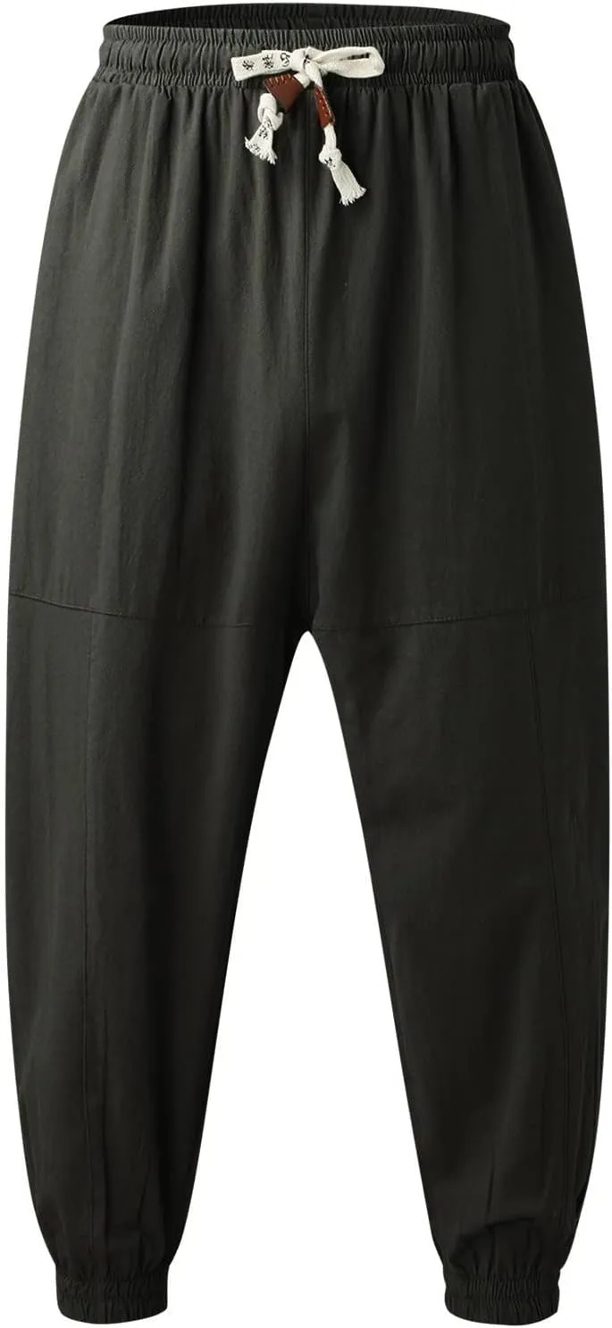 Mens Workout Cargo Sweatpants Fleece Cargo Sweatpants Relax Fit Bungee Cord Open Bottom Mens Jogger Sweatpants Men's