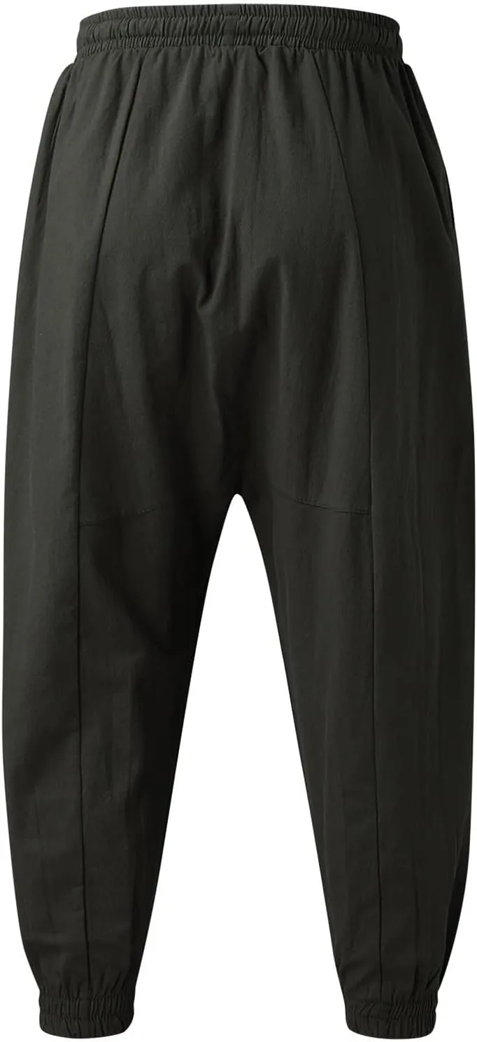Mens Workout Cargo Sweatpants Fleece Cargo Sweatpants Relax Fit Bungee Cord Open Bottom Mens Jogger Sweatpants Men's