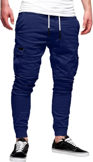 Mens Workout Cargo Sweatpants for Men Casual Long Trousers Light Jogger Pants Men's Club Sweatpants Stretch Elastic