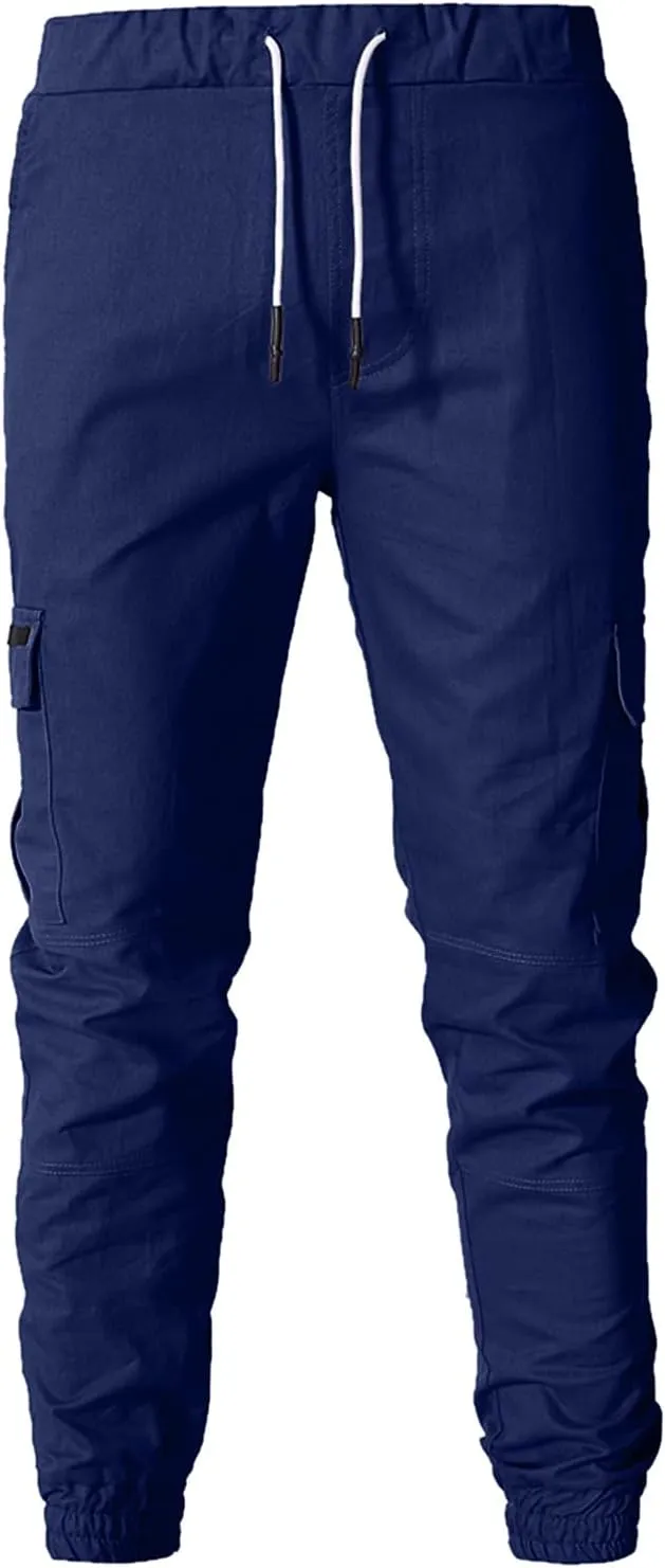 Mens Workout Cargo Sweatpants for Men Casual Long Trousers Light Jogger Pants Men's Club Sweatpants Stretch Elastic