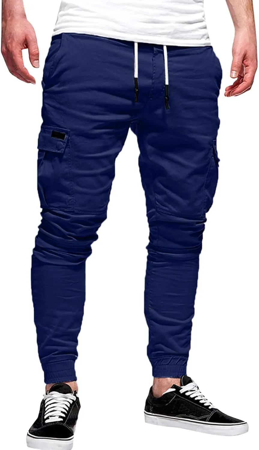 Mens Workout Cargo Sweatpants for Men Casual Long Trousers Light Jogger Pants Men's Club Sweatpants Stretch Elastic