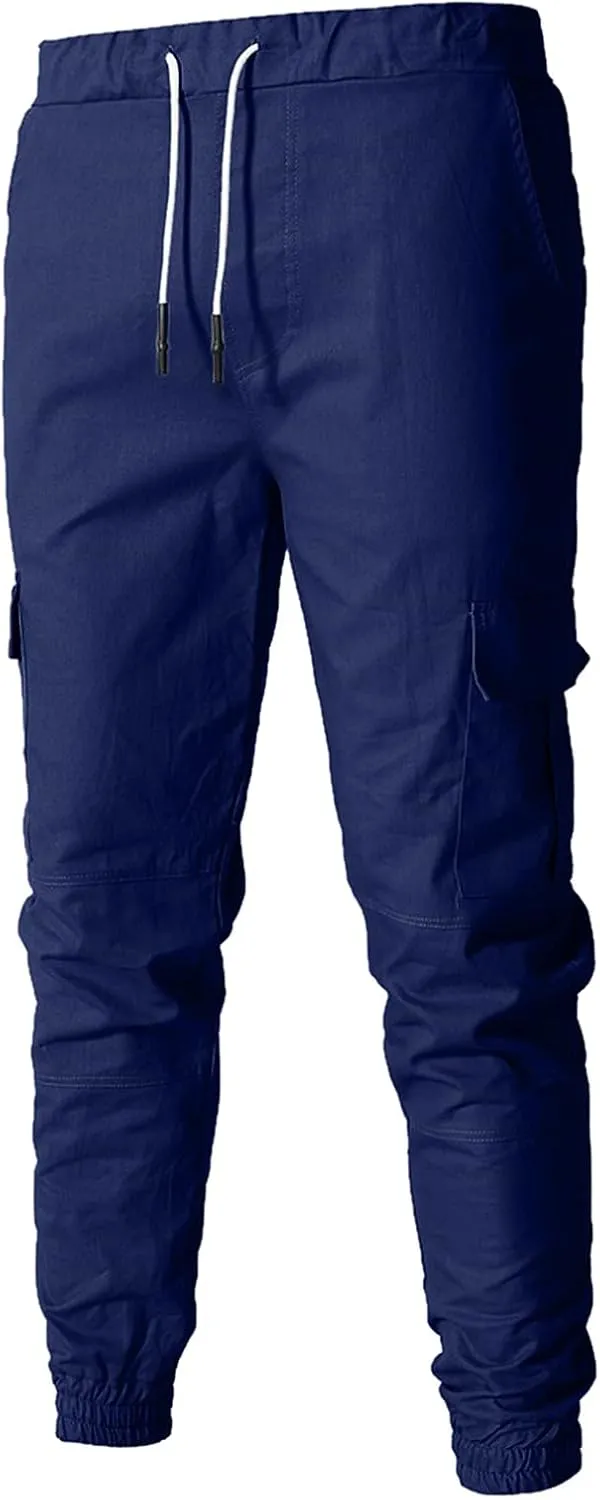 Mens Workout Cargo Sweatpants for Men Casual Long Trousers Light Jogger Pants Men's Club Sweatpants Stretch Elastic