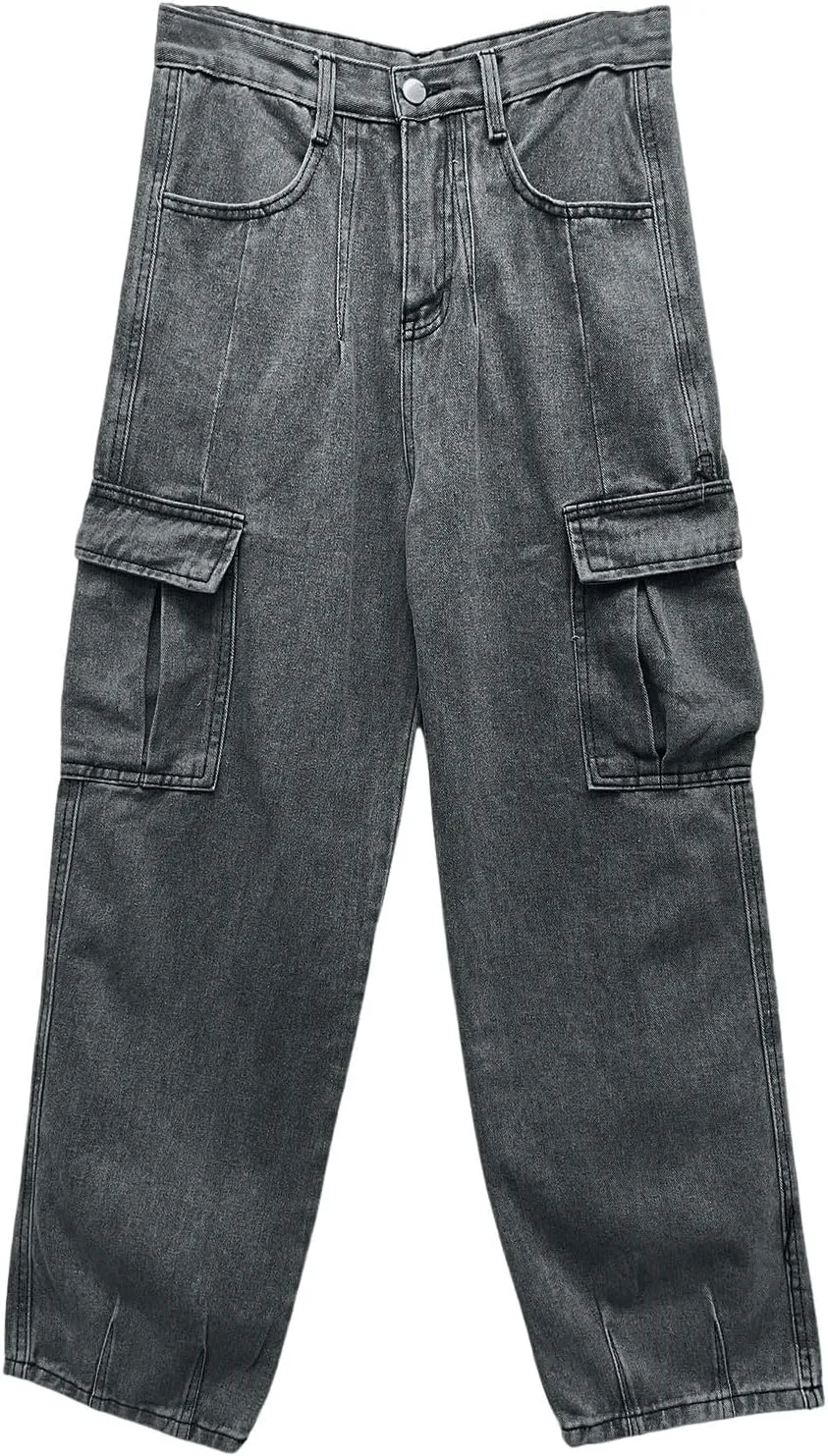 Mens Y2k Jeans Star High Waisted Hip Hop Y2K Streetwear Jeans Loose Baggy Embroidery Aesthetic Harajuku Denim Pants Trousers