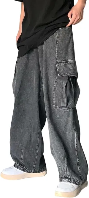 Mens Y2k Jeans Star High Waisted Hip Hop Y2K Streetwear Jeans Loose Baggy Embroidery Aesthetic Harajuku Denim Pants Trousers