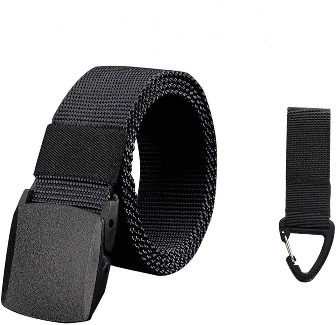 Military Nylon Belt for Men Tactical Belt for Women with Plastic Buckle No Metal