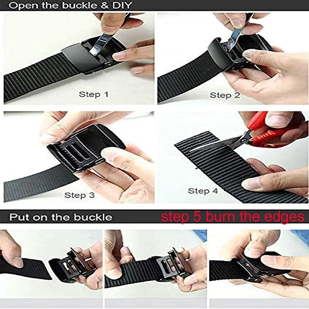 Military Tactical Webbing Non-Metal Belt - Airport Friendly Mens Womens Nylon Belts Plastic Buckle Holster Mate