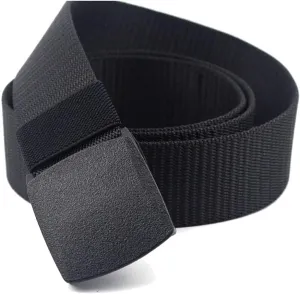 Military Tactical Webbing Non-Metal Belt - Airport Friendly Mens Womens Nylon Belts Plastic Buckle Holster Mate