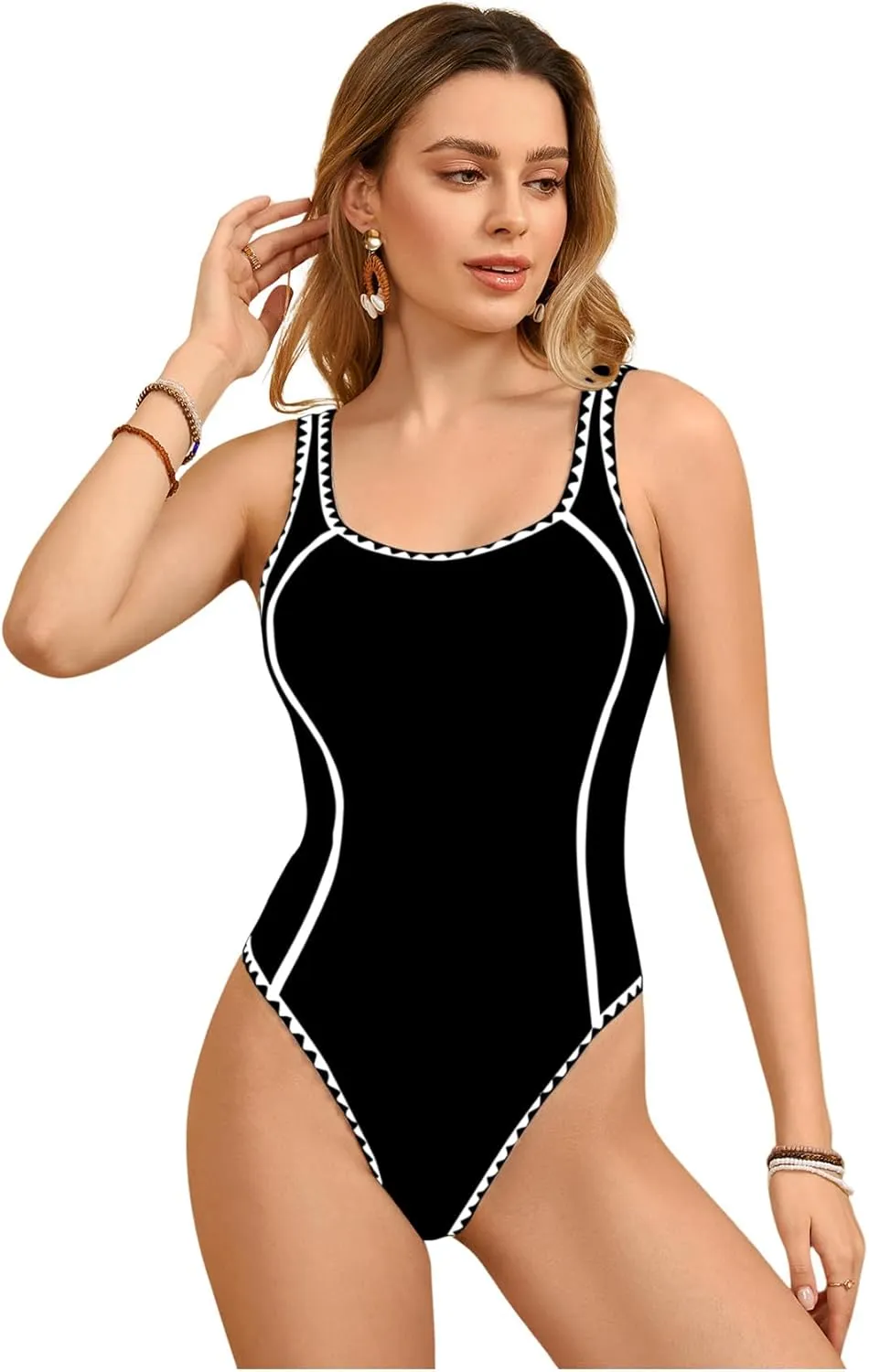 Milumia Women's One Piece Swimsuit Colorblock Backless Tummy Control Bathing Suits
