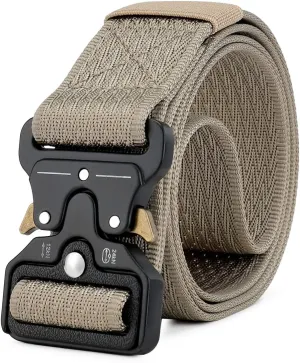 MOZETO Tactical Belts for Men Military Style Work Hiking Riggers Web Gun Belt with Heavy Duty Quick Release Metal Buckle